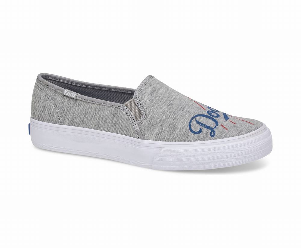 Women's Keds Double Decker MLB® Slip Ons Grey 3527618FG - South Africa